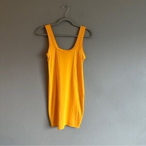 Yitty Yellow Fitted Body Butter Tank Dress Small
